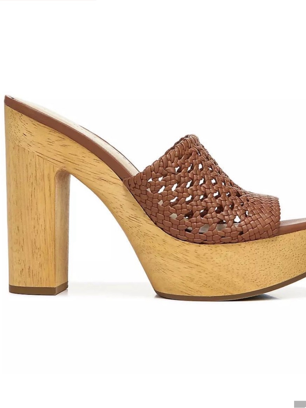 Veronica Beard Tan Woven Leather Platform Slide - Picture 2 of 3